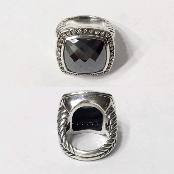 David Yurman Hematite Diamond Albion Ring - Picture 4 of 8